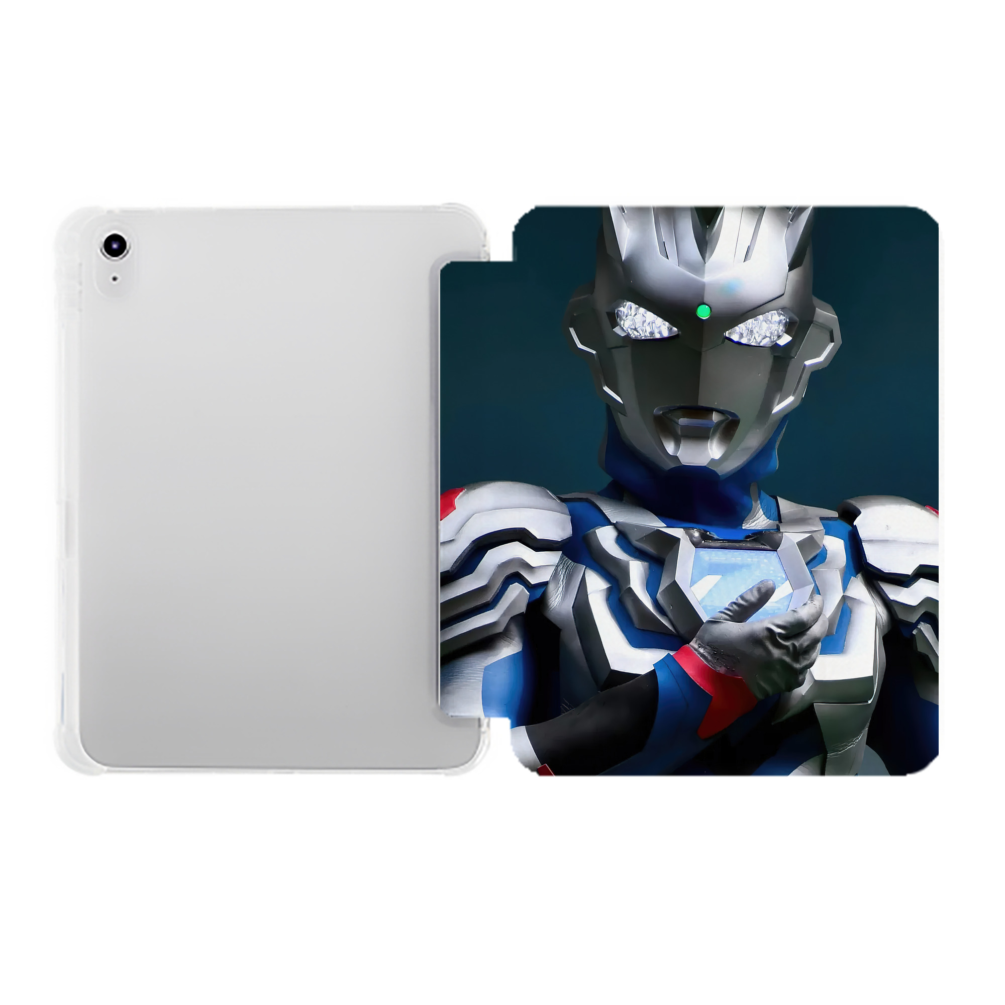 （画像用） ウルトラマン Ultraman IPad ケース ペン収納付き 三つ折りスタンド PUレザー×シリコン 対応機種9.5/10.5/10.9インチ